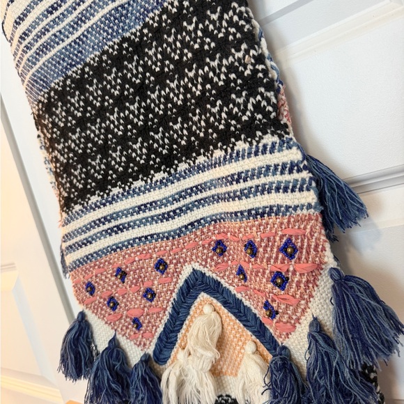 Anthropologie x Hello Hydrangea Knit Patterned Tassel Scarf - Picture 2 of 9